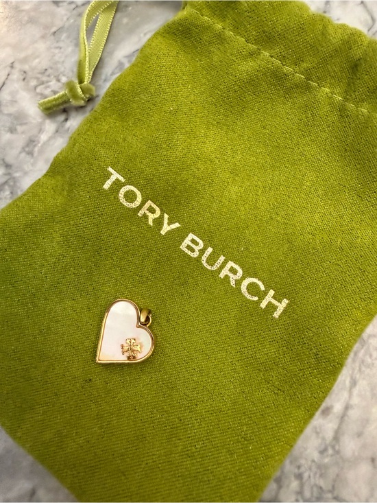 Tory Burch Other - Tory Burch White Enamel Heart Charm with Gold Trim